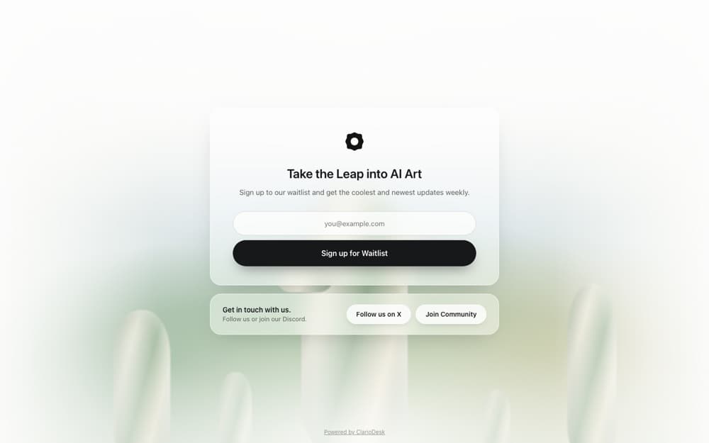 Glass waitlist page template preview