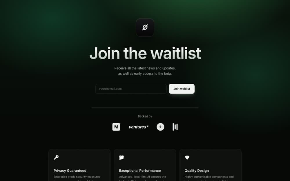 Midnight waitlist page template preview