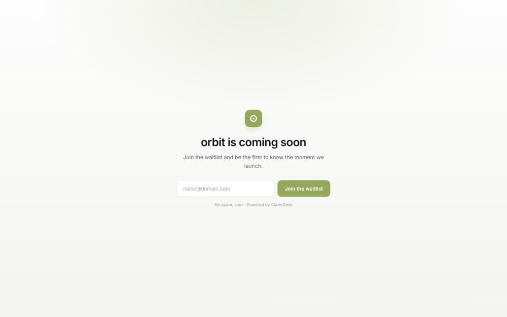 Editorial waitlist page template preview
